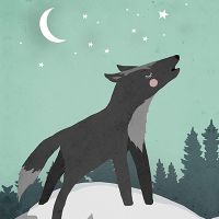 Wolf on a Snowy Night - treechild