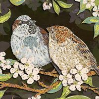 Sparrows in the Plumtree - Lotti Brown