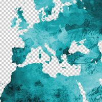 World Map Teal Transparent - Michael Tompsett