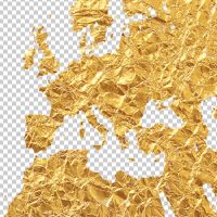 World Map Gold Transparent - Michael Tompsett