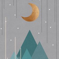 Moon & Mountains Mint Green - Orara Studio