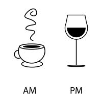 AM (Kaffee) PM (Wein) - DeinDesign