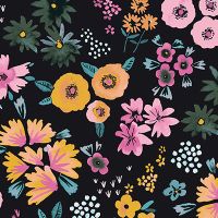 Kleine bunte Blumen Schwarz 2 - Ninola Design