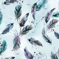 Magical Feathers Soft Blue - Ninola Design