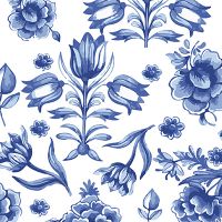 Delfts Blauw Bloemenpatroon - DeinDesign