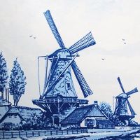 Mill Landscape Delft Blue - DeinDesign