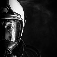 Firefighter Closeup Black - JP Gansewendt Photography