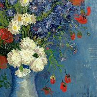 Still Life Vase with Cornflowers and Poppies by Vincent Van Gogh - Bridgeman Art