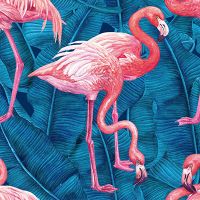 Flamingos on Banana Leaves - Katerina Kirilova