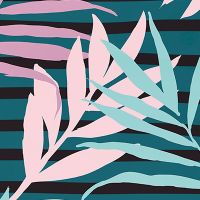 Pastel Jungle Leaves Pink Teal Seamless - Andrea Haase