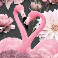 Flamingos in Flower Pattern - Andrea Haase