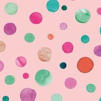 Polka Dots Watercolor Birthday Pink - Ninola Design