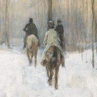 Riders in the Snow in the Haagse Bos - DeinDesign