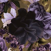 Purple and Gold Vintage Flowers - UtART