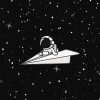 Astronaut Paper Plane Comic - DeinDesign