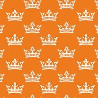 Kings Crown Pattern Orange - DeinDesign