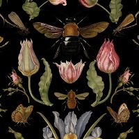 Wildblumen und Biene Schwarz - UtART