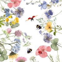 Bunte Frühlingsblumen und Bienen - UtART