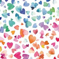 Watercolor Love Hearts - Ninola Design
