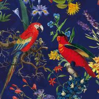 Parrots on Royalblue Wallpaper - UtART