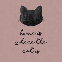 Home Is Where The Cat Is - Black on Pink - Orara Studio