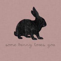 Some Bunny Loves You - Black on Pink - Orara Studio