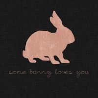 Some Bunny Loves You - Pink on Black  - Orara Studio