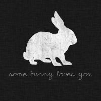 Some Bunny Loves You - White on Black - Orara Studio