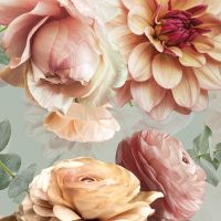 Vintage Floral Bouquet Rose and Green - UtART