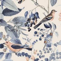 Vögel und Beeren in Beige - Andrea Haase