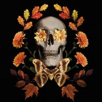 Skeleton and Autumn Leaves - cafelab - Emanuela Carratoni