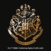 Hogwarts Logo Black Gold - Harry Potter