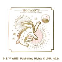 Hufflepuff Wappen Weiß Gold - Harry Potter