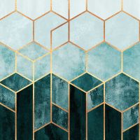Teal Hexagons - Elisabeth Fredriksson