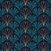 Art Deco Teal Gold Seamless - Andrea Haase