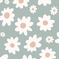 Daisy Flower Seamless Pattern Green - UtART