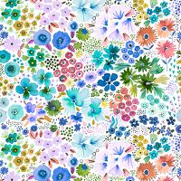 Artful Little Spring Flowers Blue - Ninola Design