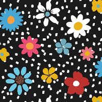 Retro Daisy and Dots Pattern Background - Oana Soare