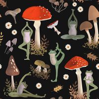 Yoga Frogs with Mushrooms - cafelab - Emanuela Carratoni