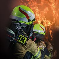 Two Firefighters Agains The Fire - JP Gansewendt Photography