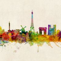 Paris Skyline Vintage Background - Michael Tompsett
