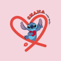 Stitch Ohana Pink Heart - Disney 
