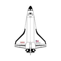 Space Shuttle Black on White  - Space Nasa