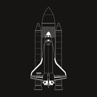 Space Shuttle Weiß auf Schwarz - Space Nasa