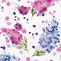 Floral Hydrangeas Lilac Pink - Ninola Design