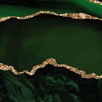 Dark Green Marble Gold Glitter Look - UtART