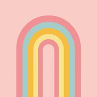 Rosa Pastell Regenbogen lang - UtART
