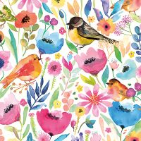 Whimsical Birds and Flowers - Ninola Design