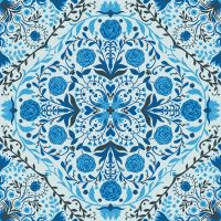 Blue Floral Tiles - Katerina Kirilova