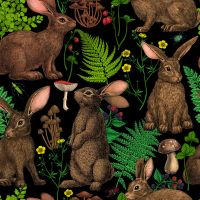 Rabbits and Woodland Flora - Katerina Kirilova